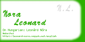 nora leonard business card